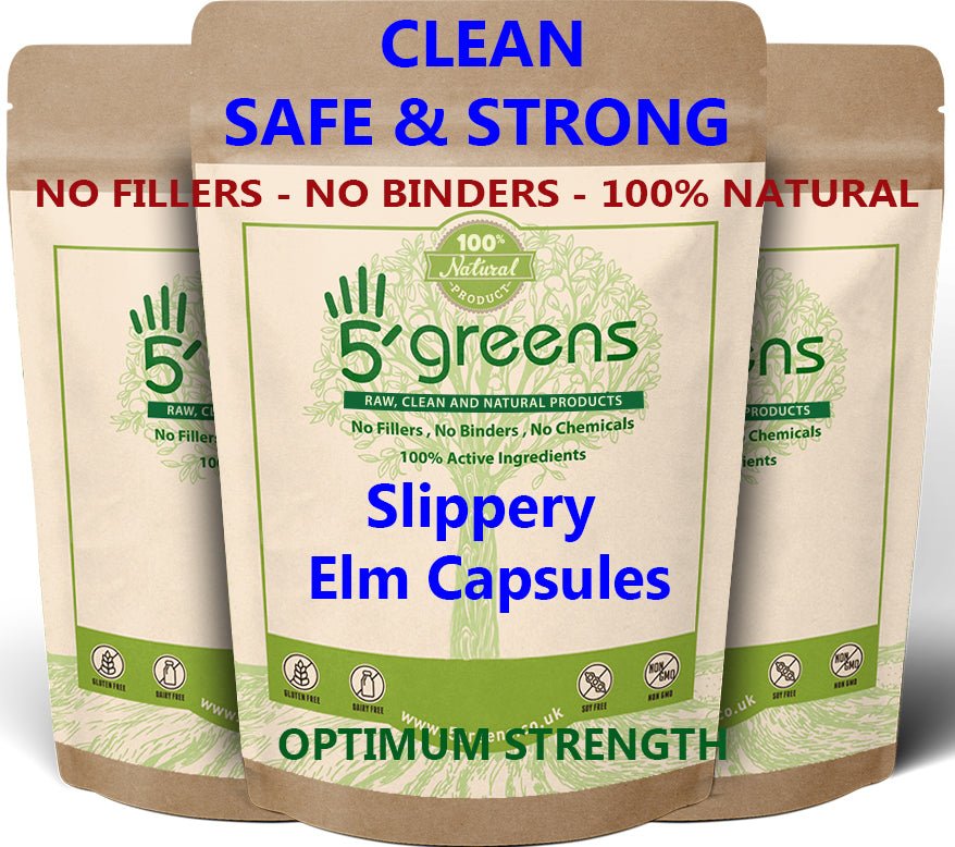 Slippery Elm Capsules 5000mg ( Ulmus Rubra ) 500mg 10:1