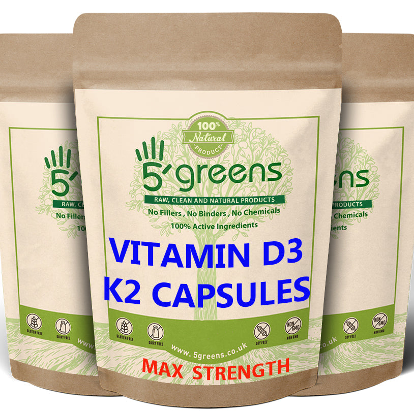 Vitamin D3 + K2 & MSM - 10,000 IU Vitamin D3, 450mcg Vitamin K2 by 5greens