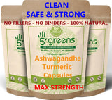 Ashwagandha Turmeric Extract capsules 12000mg - 5greens 5 greens clean capsules 5GREENS Ashwagandha Turmeric capsules