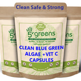 Blue Green Algae Capsules Spirulina Chlorella + Vitamin C