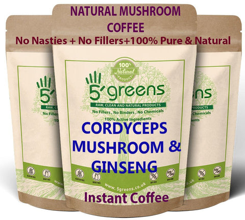 Mushroom Coffee infused with Cordyceps Mushroom & Ginseng Instant Mushroom Coffee