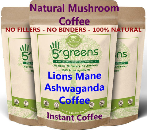 Mushroom Coffee infused with Lions Mane Mushroom, Chaga, Cordyceps & Maca Instant Mushroom Coffee