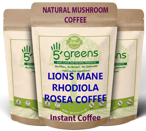 Mushroom Coffee infused with Lions Mane Mushroom & Rhodiola Instant Mushroom Coffee